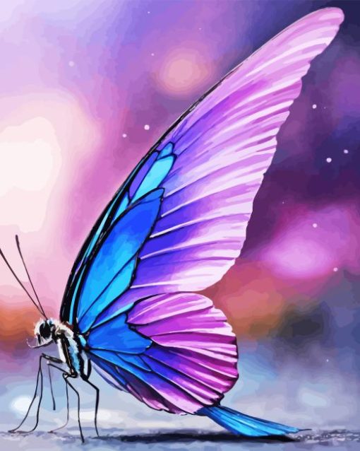 Blue Monarch Butterfly Diamond Painting
