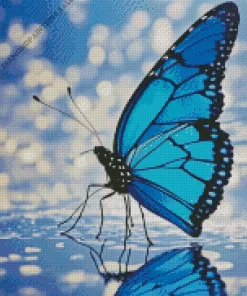 Blue Monarch Butterfly Art Diamond Painting