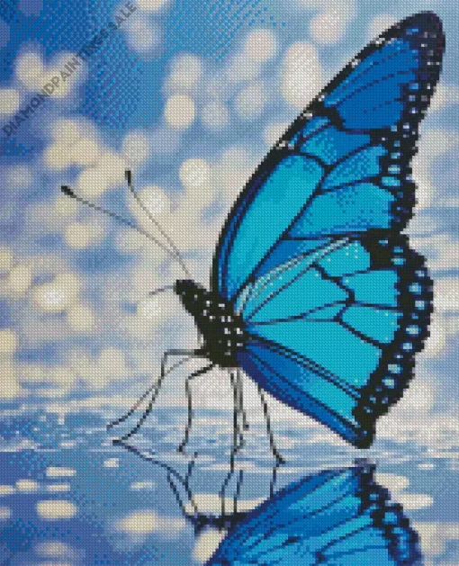 Blue Monarch Butterfly Art Diamond Painting