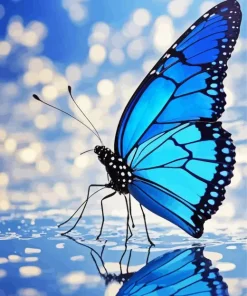 Blue Monarch Butterfly Art Diamond Painting