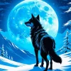 Blue Moon Wolf Diamond Painting
