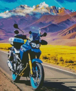 Blue Motorcycle Diamond Painting