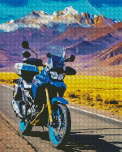Blue Motorcycle Diamond Painting