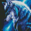 Blue Neon Wolf Diamond Painting