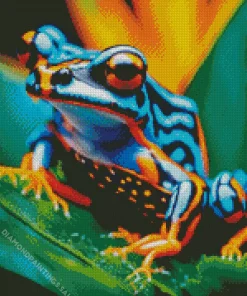 Blue Orange Frog Diamond Painting