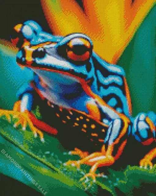 Blue Orange Frog Diamond Painting