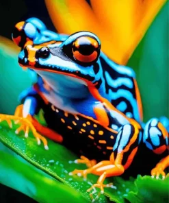 Blue Orange Frog Diamond Painting