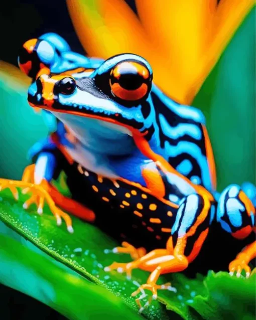 Blue Orange Frog Diamond Painting
