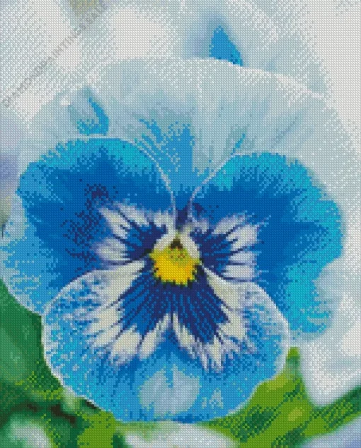 Blue Pansy Flower Diamond Painting