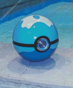 Blue Pokeball Diamond Painting