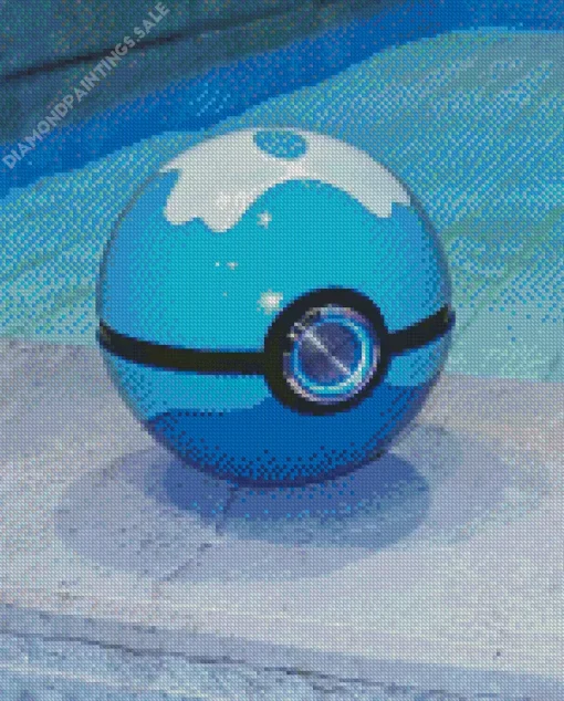 Blue Pokeball Diamond Painting