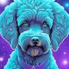 Blue Poodle Dog Diamond Painting