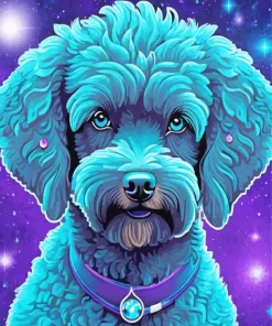 Blue Poodle Dog Diamond Painting