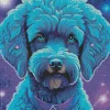Blue Poodle Dog Diamond Painting