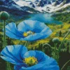 Blue Poppies Diamond Painting