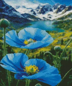 Blue Poppies Diamond Painting