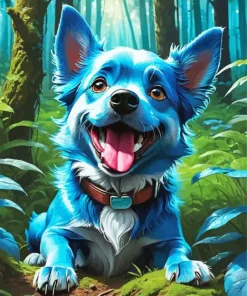 Blue Puppy Dog Diamond Painting
