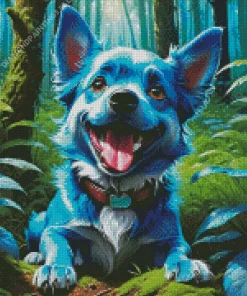 Blue Puppy Dog Diamond Painting