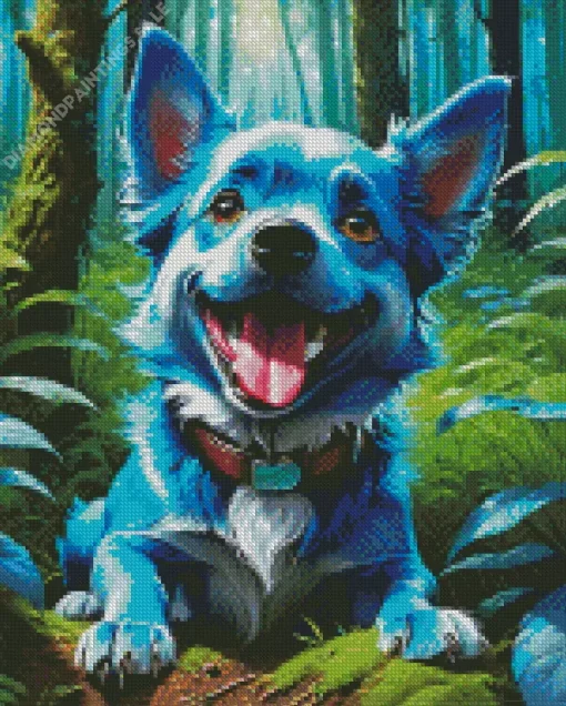 Blue Puppy Dog Diamond Painting