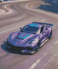 Blue Purple Car Diamond Painting
