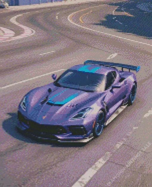 Blue Purple Car Diamond Painting