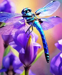 Blue Purple Dragonfly Diamond Painting
