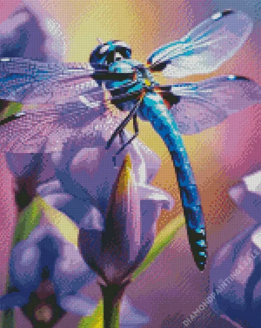 Blue Purple Dragonfly Diamond Painting