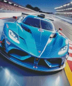 Blue Race Car Diamond Painting
