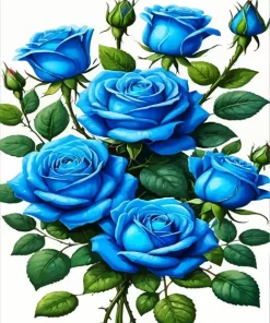 Blue Roses Diamond Painting
