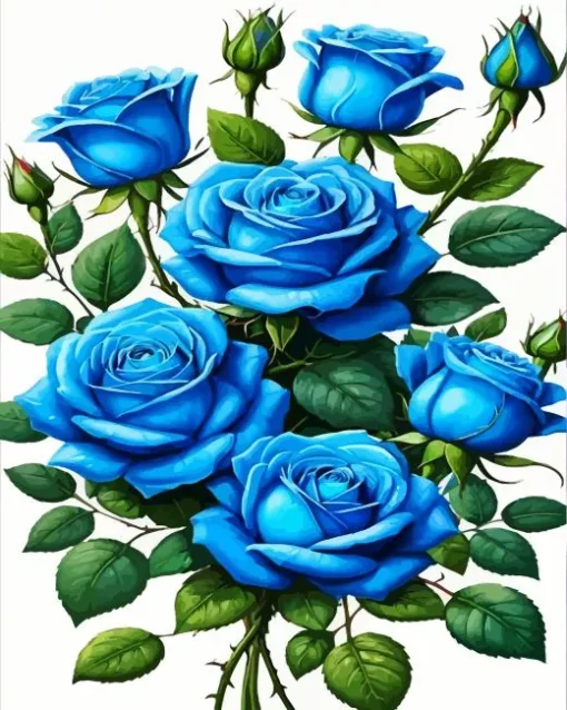 Blue Roses Diamond Painting