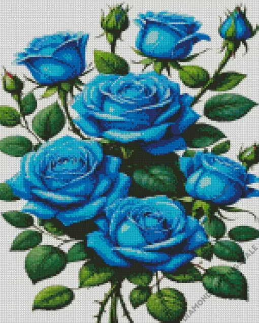 Blue Roses Diamond Painting