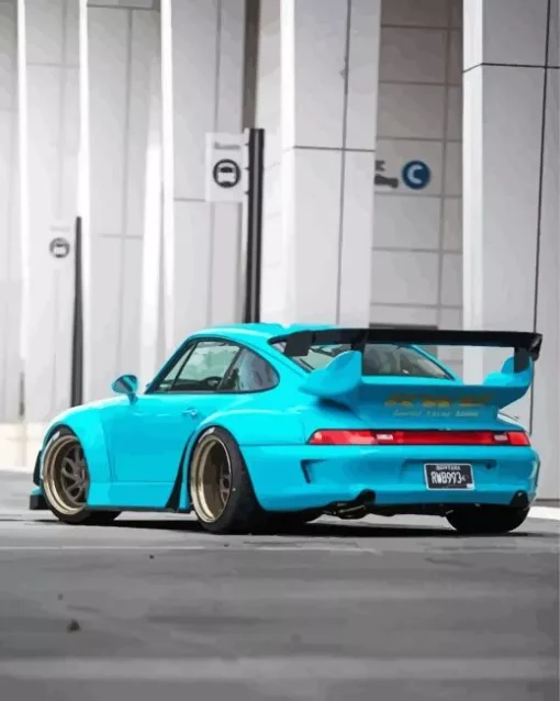 Blue RWB Porsche Diamond Painting