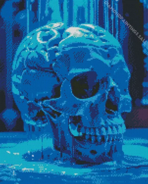 Blue Skull Diamond Painting