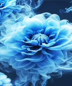 Blue Smoke Flowers Diamond Painting