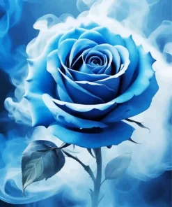 Blue Smoke Rose Diamond Painting