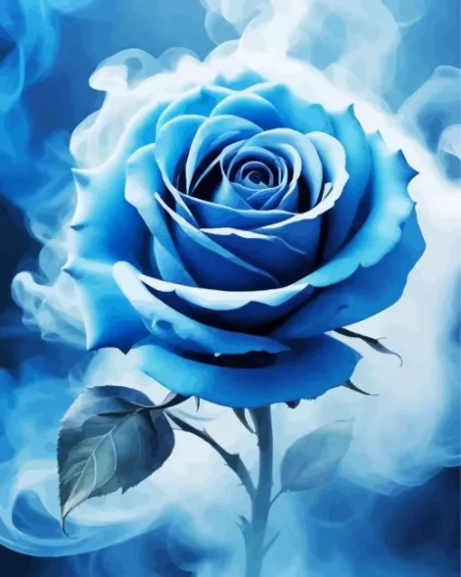Blue Smoke Rose Diamond Painting