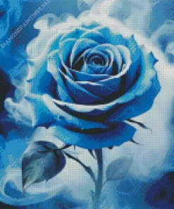 Blue Smoke Rose Diamond Painting