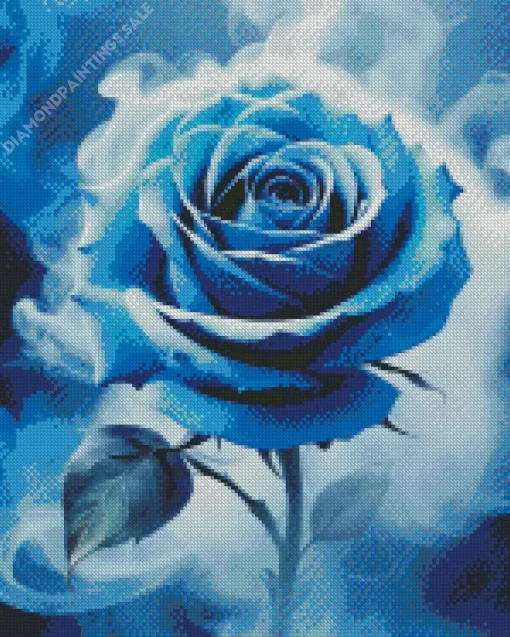 Blue Smoke Rose Diamond Painting
