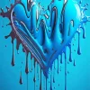 Blue Splatter Heart Diamond Painting