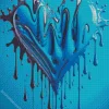 Blue Splatter Heart Diamond Painting