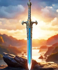 Blue Sword In The Stone Diamond Painting