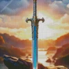 Blue Sword In The Stone Diamond Painting