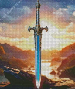 Blue Sword In The Stone Diamond Painting