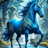 Blue Unicorn Diamond Painting