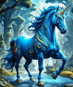 Blue Unicorn Diamond Painting