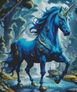 Blue Unicorn Diamond Painting
