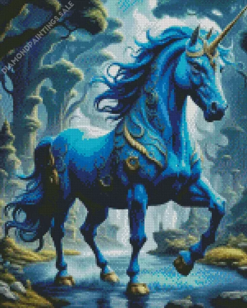 Blue Unicorn Diamond Painting