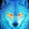 Blue Wolf Face Diamond Painting