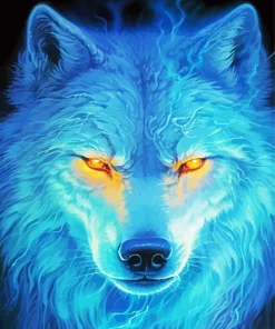 Blue Wolf Face Diamond Painting
