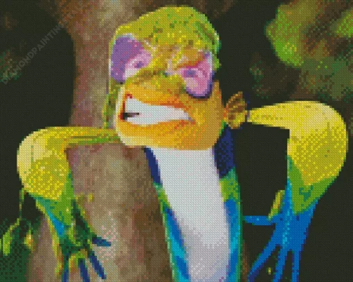 Blue Yellow Fish Oscar Diamond Painting